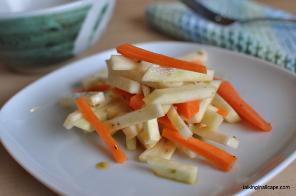 Kohlrabi and Carrot Salad with Asian Dressing