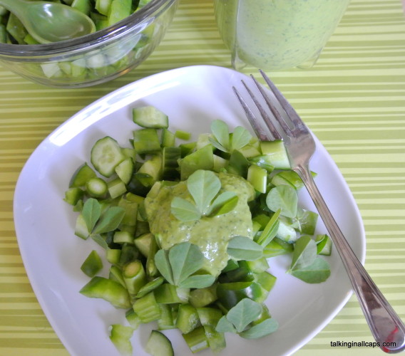 Green Chopped Salad with Healthy Green Goddess Dressing - St. Patrick's Day Salad