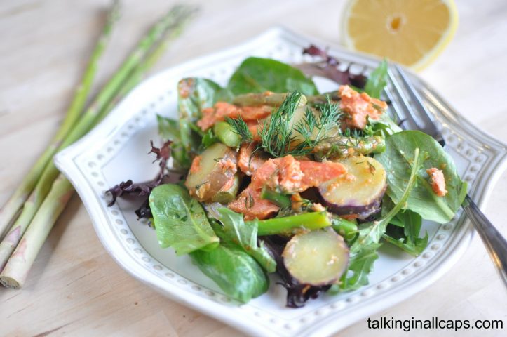 Salmon Salad with Asparagus and Baby Potatoes