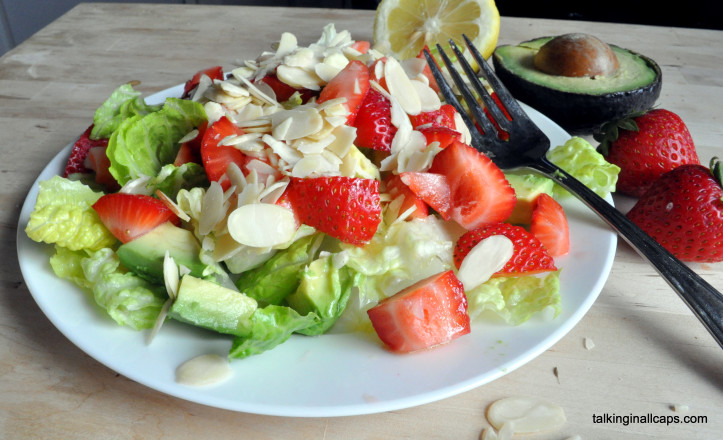 Strawberry Avocado Salad with Maple Dressing