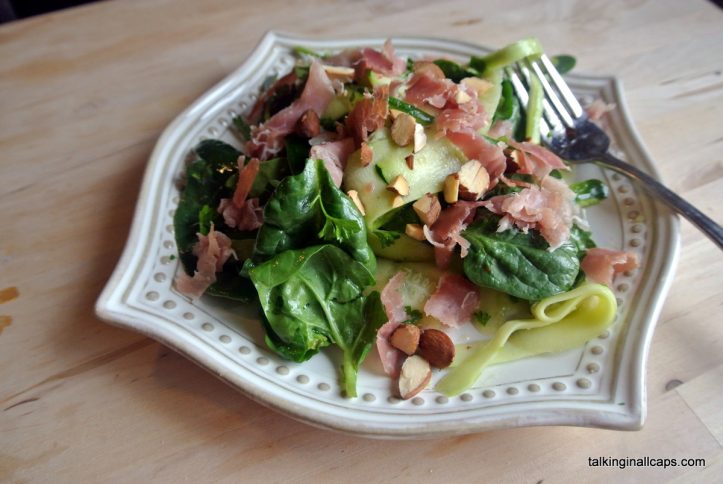 Zucchini Ribbon Salad with Prosciutto and Almonds