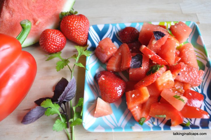 Watermelon Salad with a Sesame Ginger Dressing