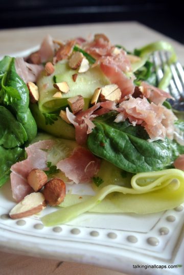 Zucchini Ribbon Salad with Prosciutto and Almonds