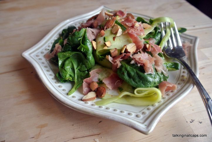 Zucchini Ribbon Salad with Prosciutto and Almonds