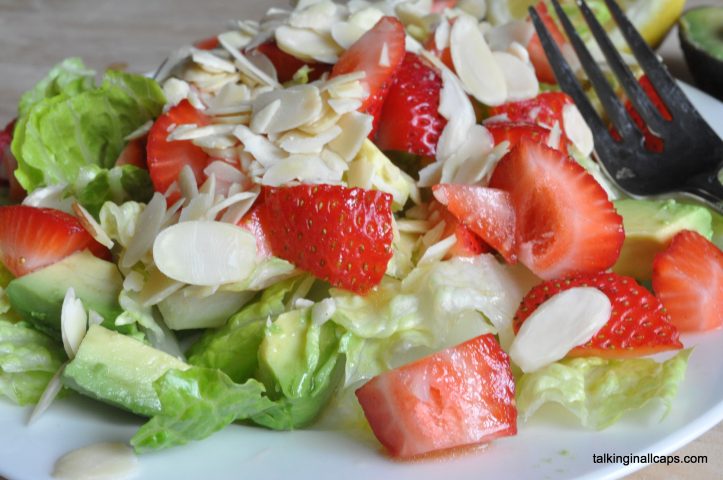 Strawberry Avocado Salad with Maple Dressing