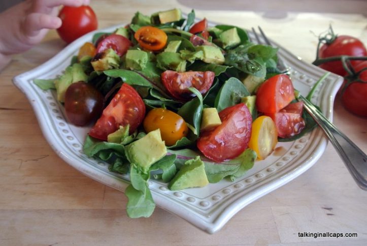 Avocado, Spinach and Tomato Salad