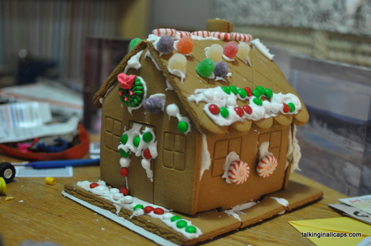 A 9 Month Pregnant Mom's Christmas Home Tour -  Gingerbread House - talkinginallcaps.com