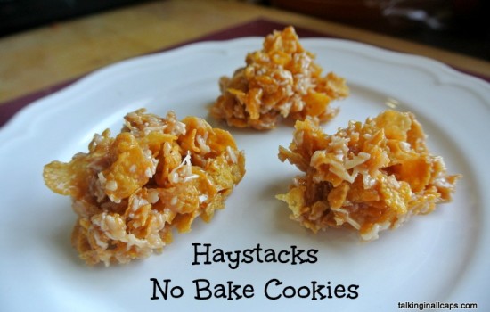 Haystacks – Cornflake and Toffee No Bake Cookies Haystacks No Bake Cookie - talkinginallcaps.com