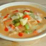 Frank's Buffalo Chicken Soup with Roasted Cauliflower - #52soups