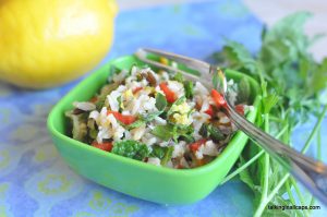 Rice Salad With Herbs and Roasted Peppers