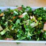 Salad #17 – Raw Kale and Brussels Sprouts Slaw with Bacon