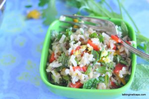 Rice Salad with Roasted Red Pepper and Herbs - 12 Great Salads to Take to a Potluck or Feed a Big Group - talkinginallcaps.com