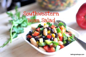 Southwestern Bean Salad -12 Great Salads to Take to a Potluck or Feed a Big Group - talkinginallcaps.com
